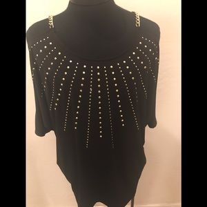 NEW c. oliver Blk embellished SzXL/1X TOP